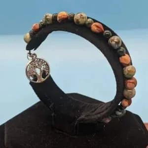 Adakair 8-Inch Bracelet with Navajo Ghost Beads, African Turquoise, & Bloodstone