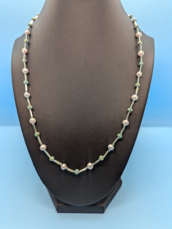 13 Pearls Turquoise Beaded Necklace scaled